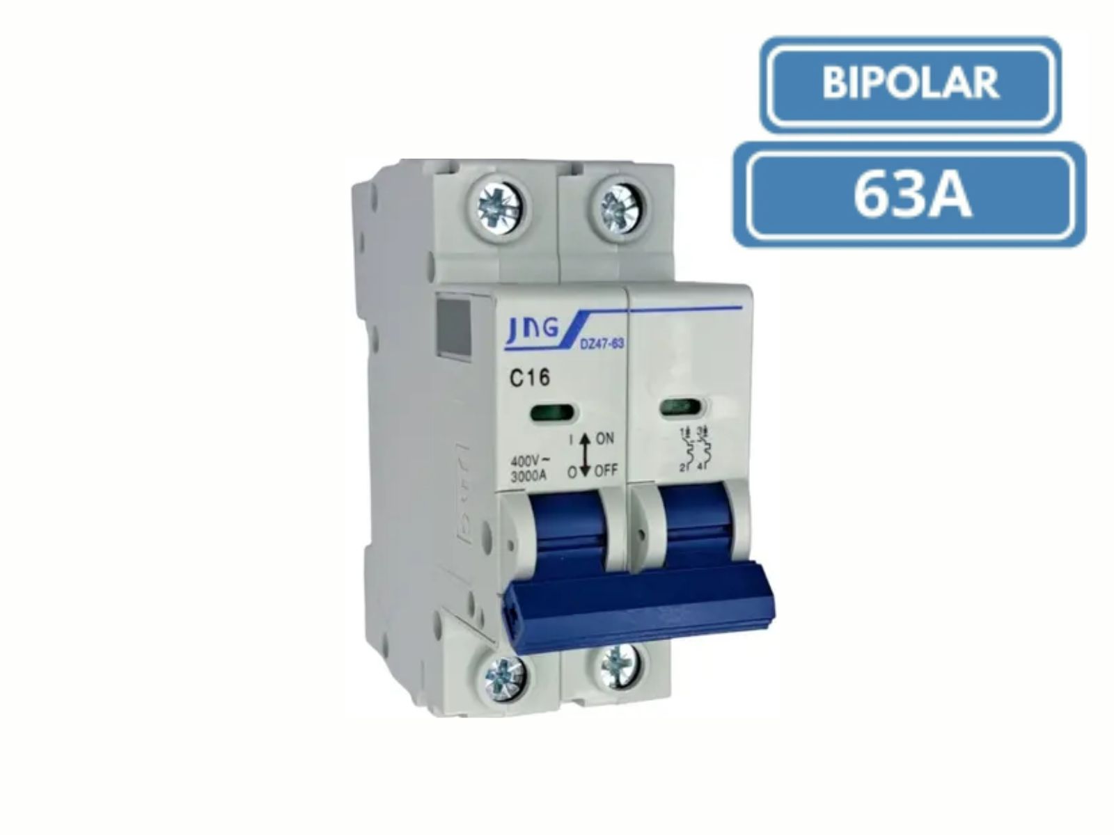 DISJUNTOR DIN JNG BIPOLAR  DZ4763 C63A