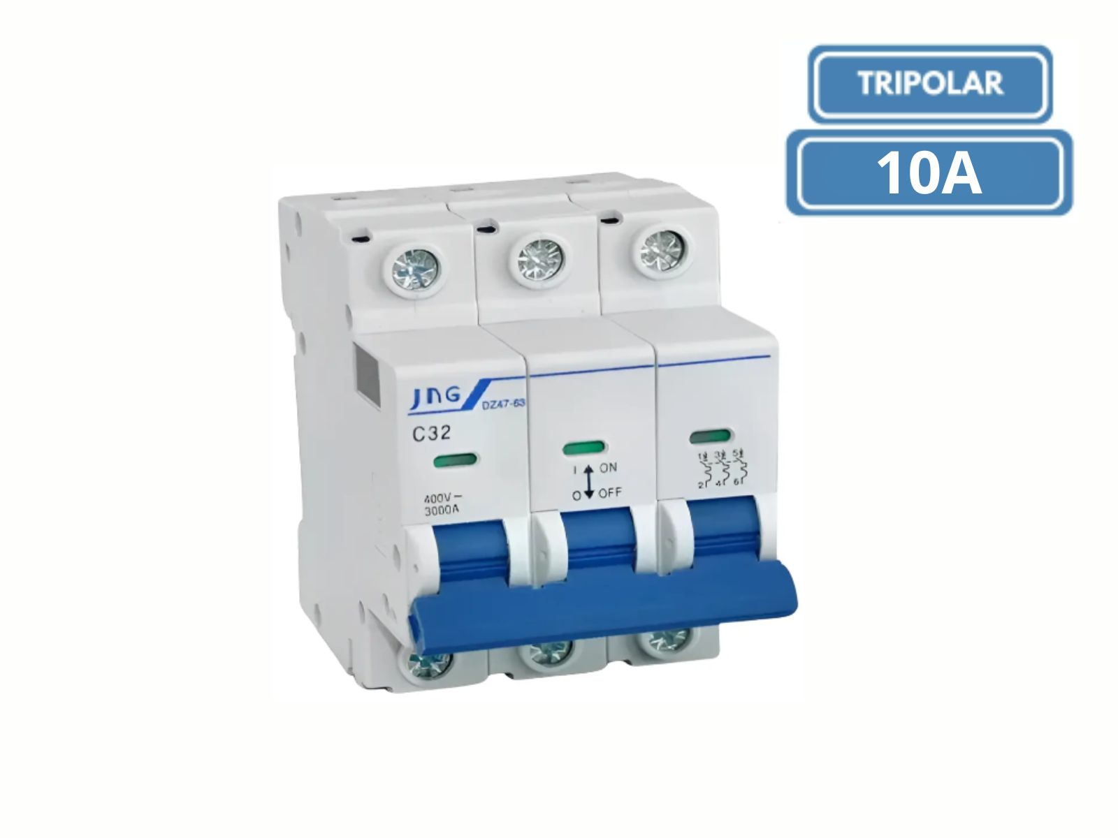 DISJUNTOR DIN JNG TRIPOLAR  DZ4763 C10A