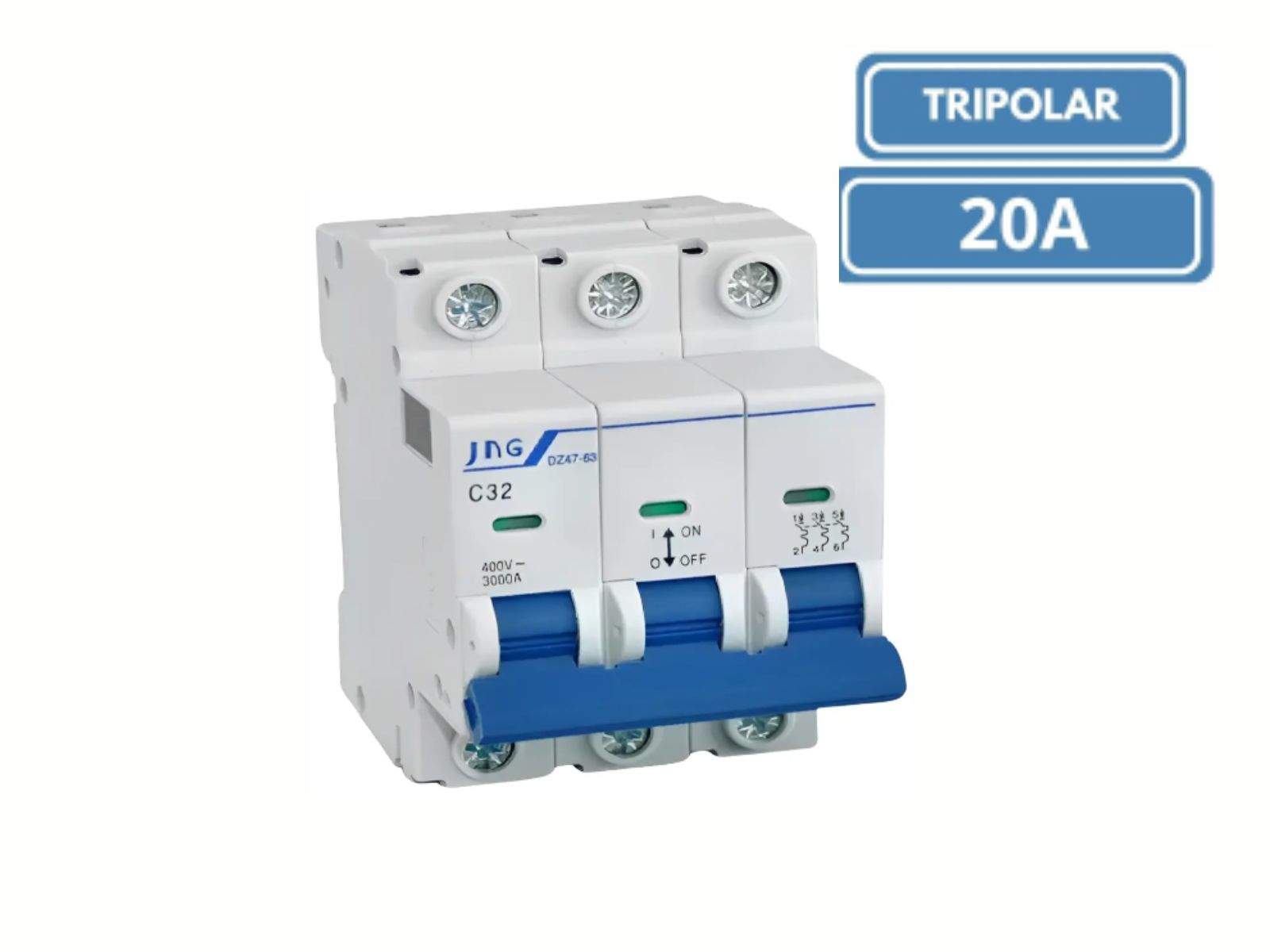 DISJUNTOR DIN JNG TRIPOLAR  DZ4763 C20A