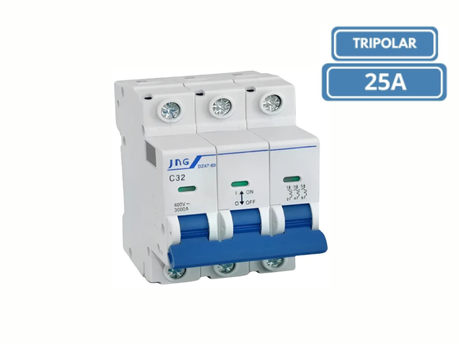 DISJUNTOR DIN JNG TRIPOLAR  DZ4763 C25A