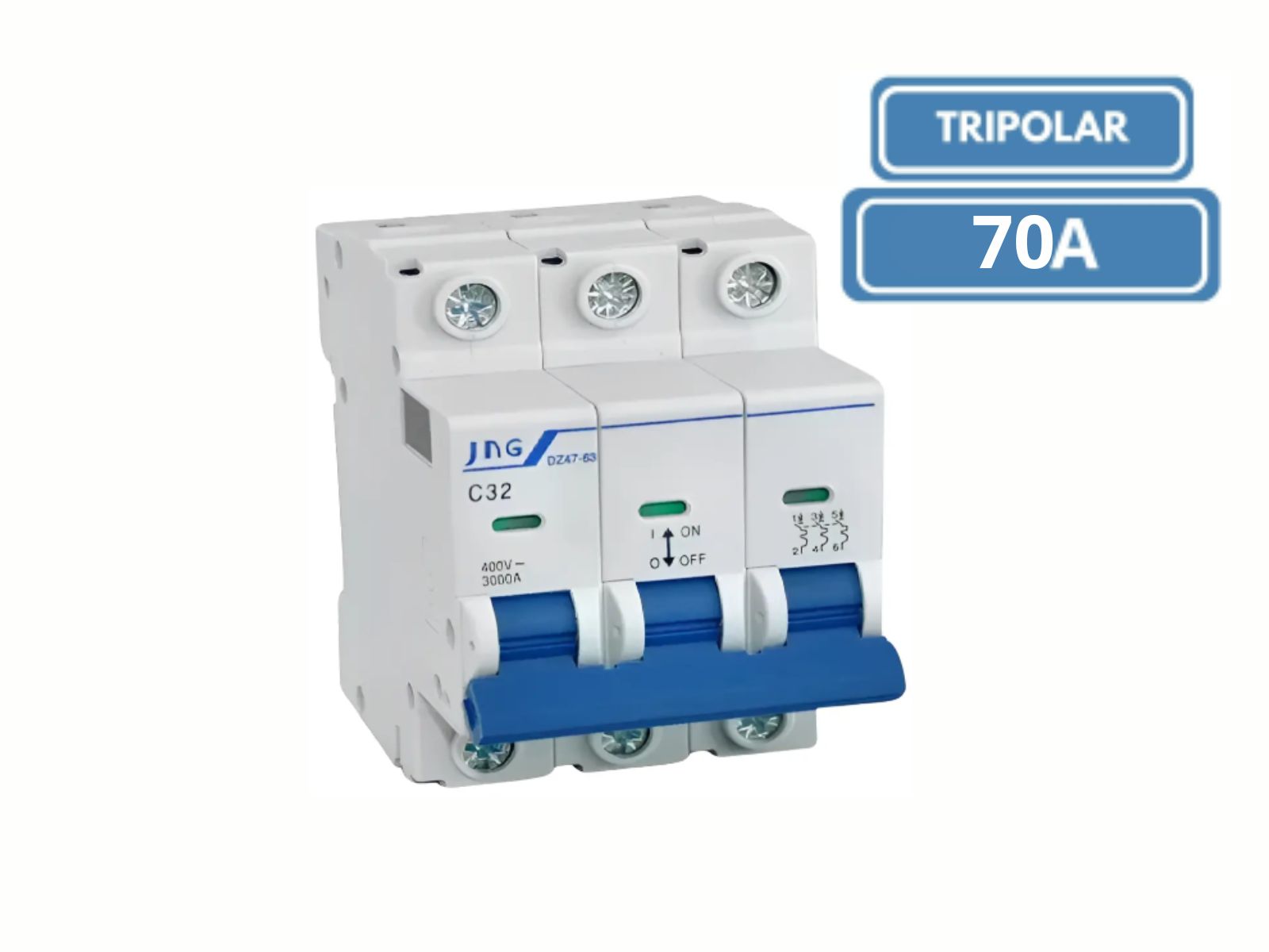 DISJUNTOR DIN JNG TRIPOLAR  DZ4763 C70A
