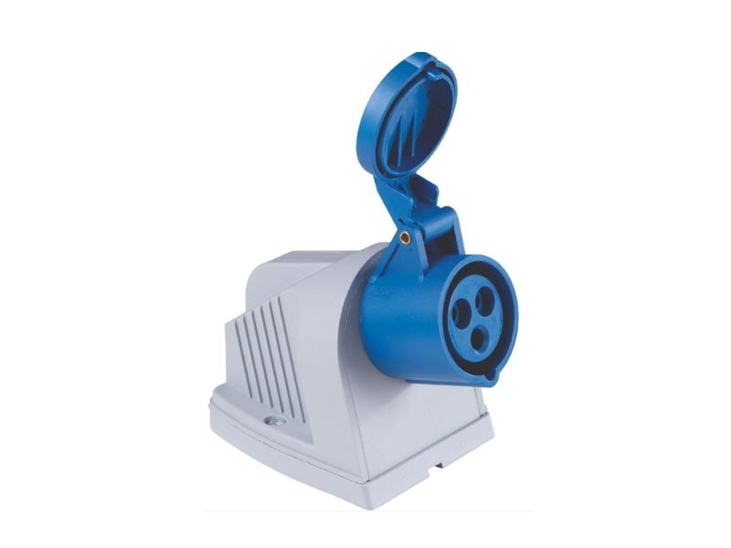 PLUGUE FEMEA INDUSTRIAL SOBREPOR 2P+T 16A TRAMONTINA 56255231 VERMELHO