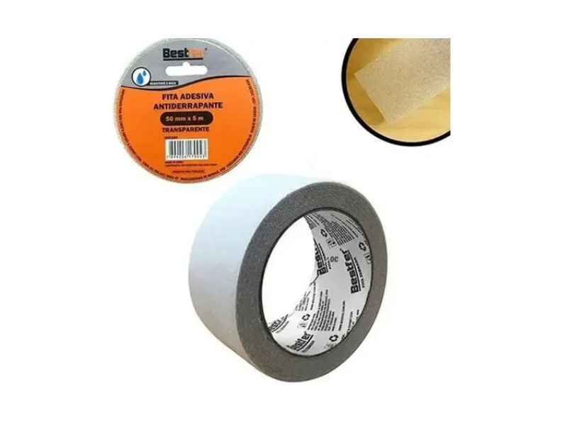 FITA ANTIDERRAPANTE BESTFER TRANSPARENTE 50MM X 5MT